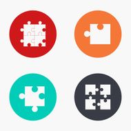 Vector modern puzzle colorful icons set