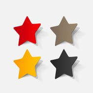 Paper clipped sticker pentagonal star