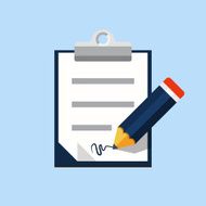 Vector signing contract icon