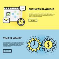 Time management and business planning graphic banners set N4