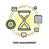 Time management and business planning graphic outline icon N3