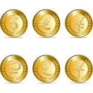 Gold coin with yen sign
