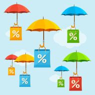 Umbrella Sale Concept Vector