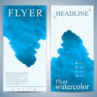 Modern watercolor flyer or leaflet layout design Vector illustration