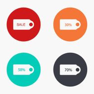 Vector modern sale colorful icons set
