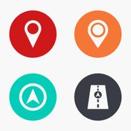 Vector modern map pointer colorful icons set