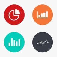 Vector modern graph colorful icons set