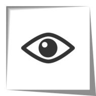 Eye icon with cut out shadow effect