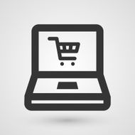 Black shopping online icon