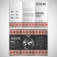 Vector set of tri-fold brochure design template on both N14