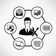 Admin info graphic design clean vector