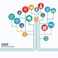 SEO info graphic design on white background vector