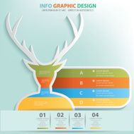 Deer human info graphic design clean vector