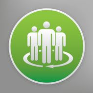 Human icon on green button clean vector