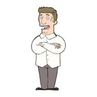 cartoon nervous man sweating