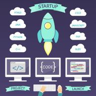 Startup project infographic elements