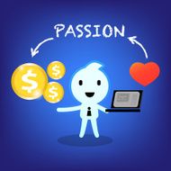 abstract character conceptual businessman working with passion c