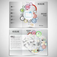 Vector set of tri-fold brochure design template on both N18