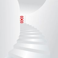 White stair up to open the door target