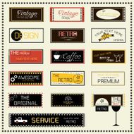 Vector set of retro labels icons