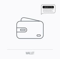 Wallet icon Cash money bag sign N3