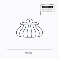 Vintage wallet icon Cash money bag sign N5