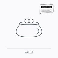 Vintage wallet icon Cash money bag sign N6