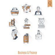 business and finance icon set N76