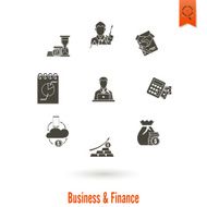 business and finance icon set N80