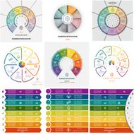 Set 9 templates Infographics cyclic processes on eight positions