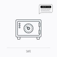 Safe icon Money deposit sign N8