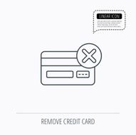 Remove credit card icon Shopping sign N3