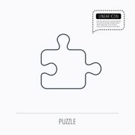 Puzzle icon Jigsaw logical game sign N4