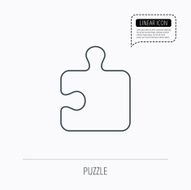 Puzzle icon Jigsaw logical game sign N6