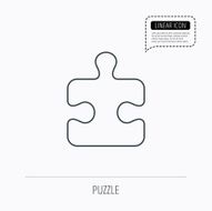 Puzzle icon Jigsaw logical game sign N8