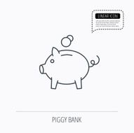 Piggy bank icon Money economy sign N2