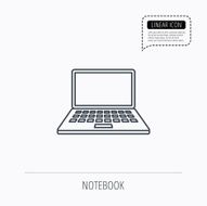 Notebook icon Mobile laptop sign N2