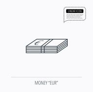 Cash icon Euro money sign N2