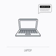 Laptop icon Mobile PC sign N2