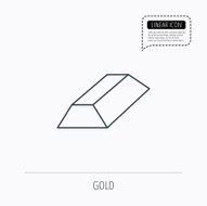 Gold bar icon Banking treasure sign N2