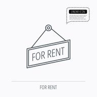 For rent icon Advertising banner tag sign N2