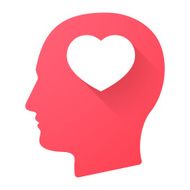 Male head icon with a heart