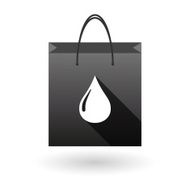 Black shopping bag icon with a fuel drop