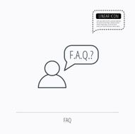 FAQ service icon Support speech bubble sign