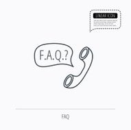 FAQ service icon Support speech bubble sign N3