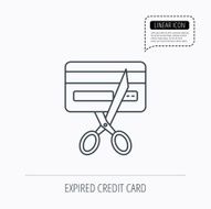 Expired credit card icon Shopping sign