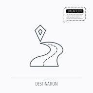 Destination pointer icon Road location sign