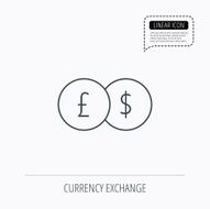 Currency exchange icon Banking transfer sign