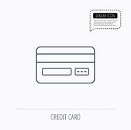 Credit card icon Shopping sign