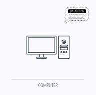 Computer PC icon Widescreen display sign